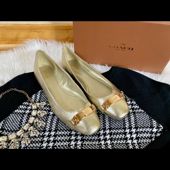 Coach Bianca Flats, Gold - Picture 1 of 7